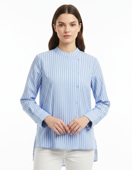 Tamara Striped Shirt – Button-Front Long Sleeve  Elora