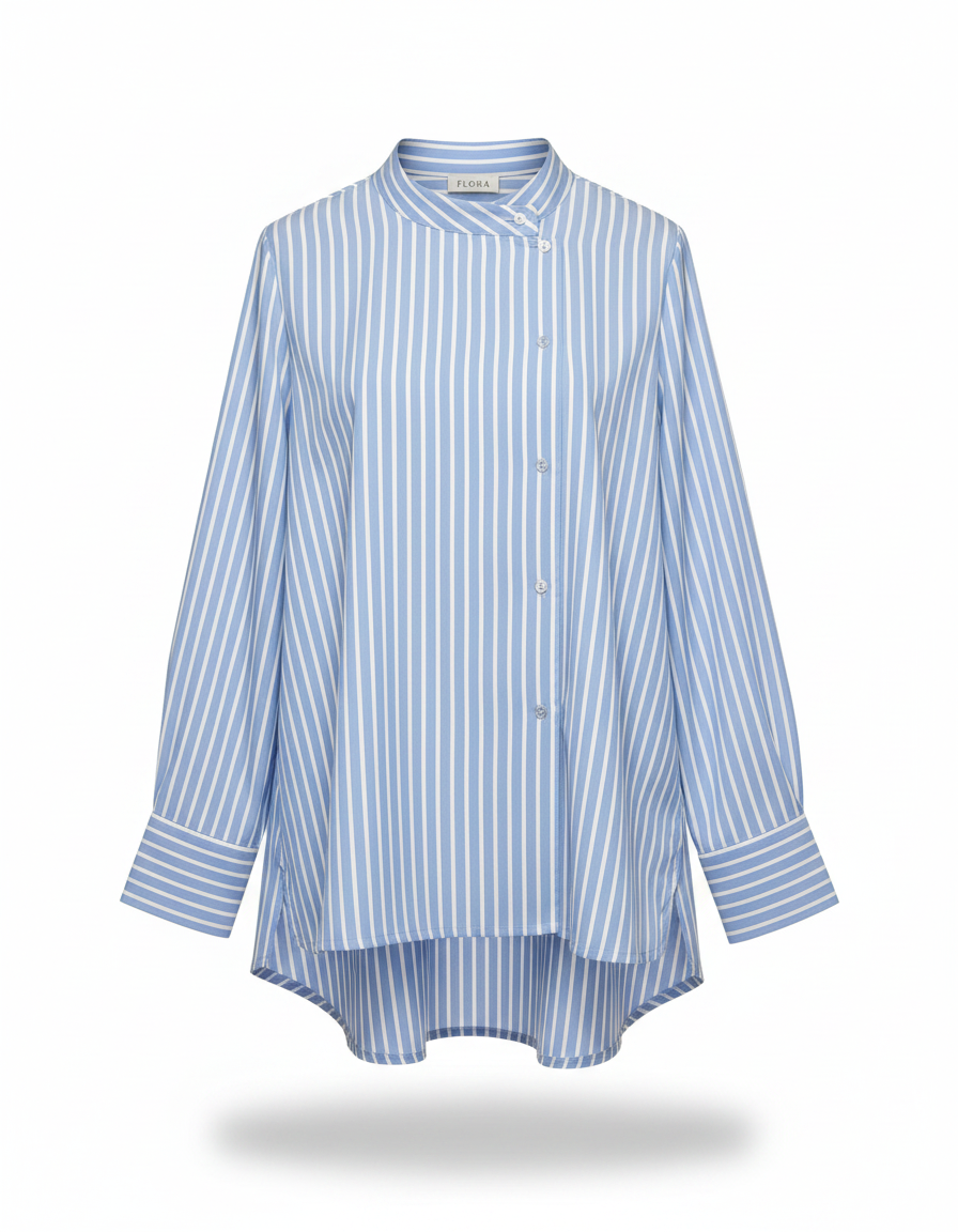 Tamara Striped Shirt – Button-Front Long Sleeve  Elora