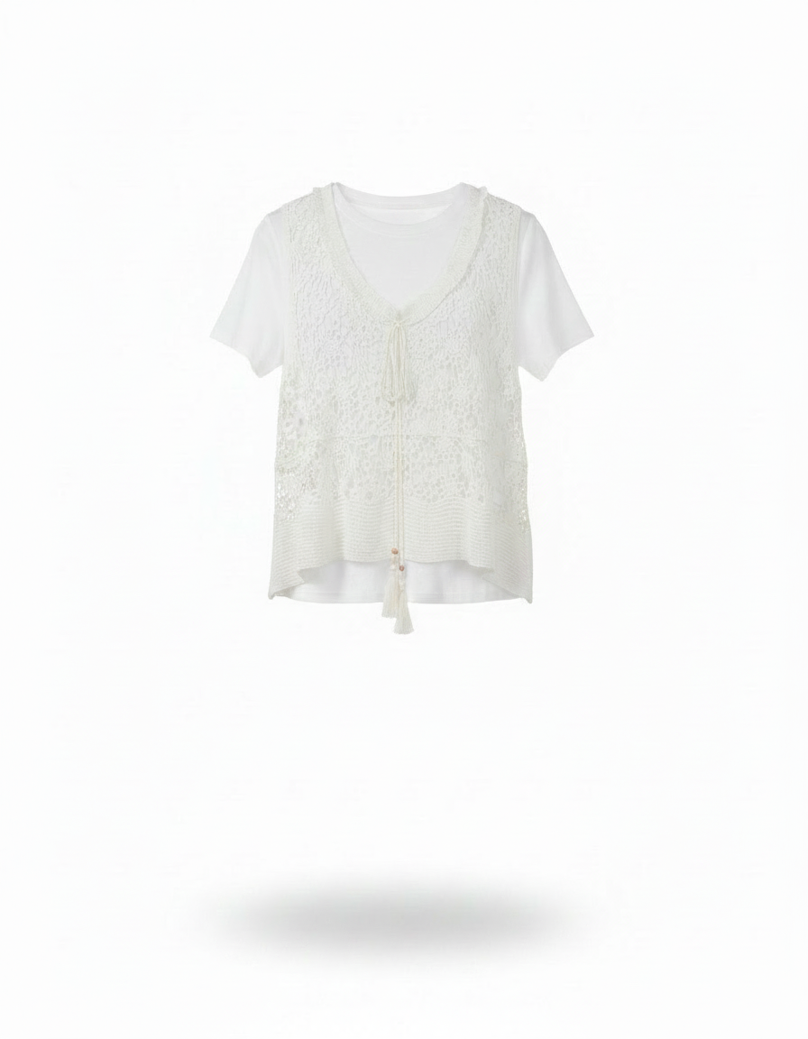Tshirt with Knitted Vest  Elora