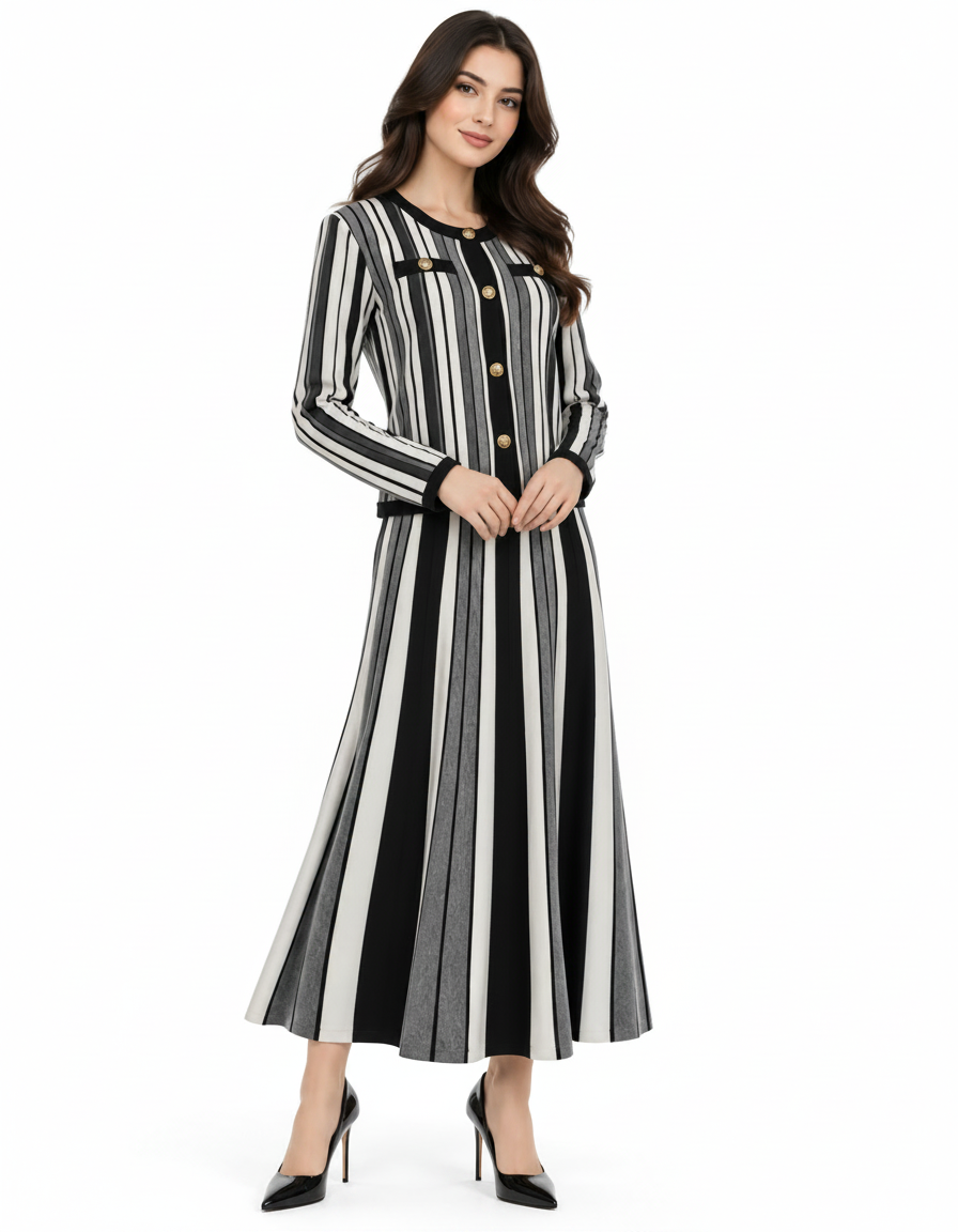 Jinan Striped Skirt – Pull-On  Elora