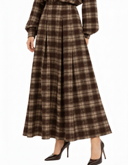 Saja Plaid Maxi Skirt – Pull-On  Elora