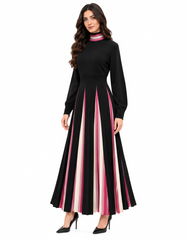 Kawthar Viscose Maxi Dress – Pull-On Long Sleeve  Elora