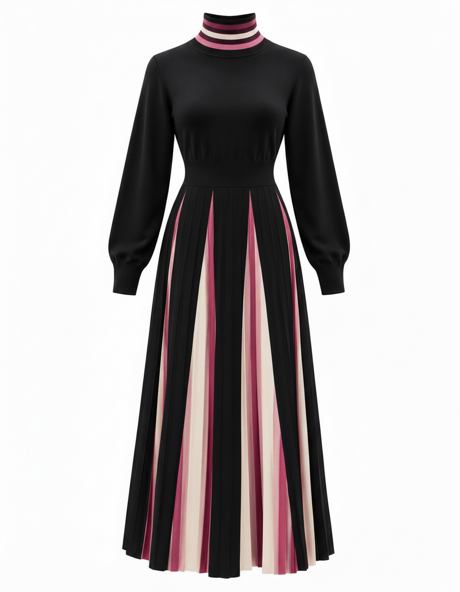 Kawthar Viscose Maxi Dress – Pull-On Long Sleeve  Elora