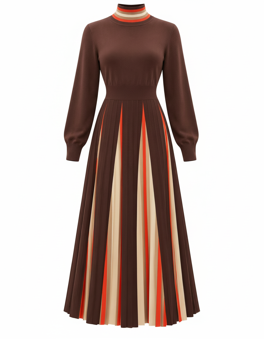 Kawthar Viscose Maxi Dress – Pull-On Long Sleeve  Elora