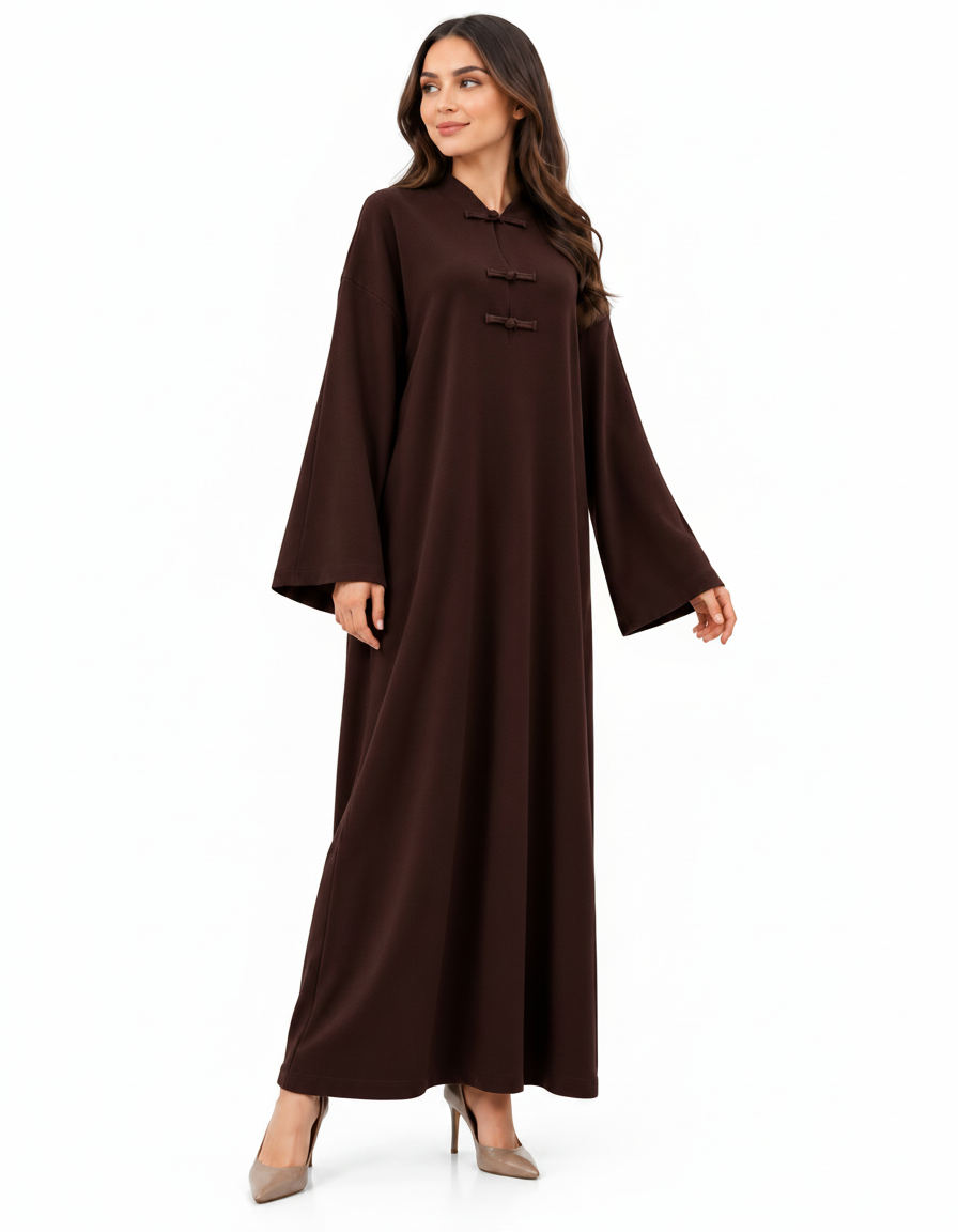 Farha Viscose Maxi Dress – Long Sleeve  Elora
