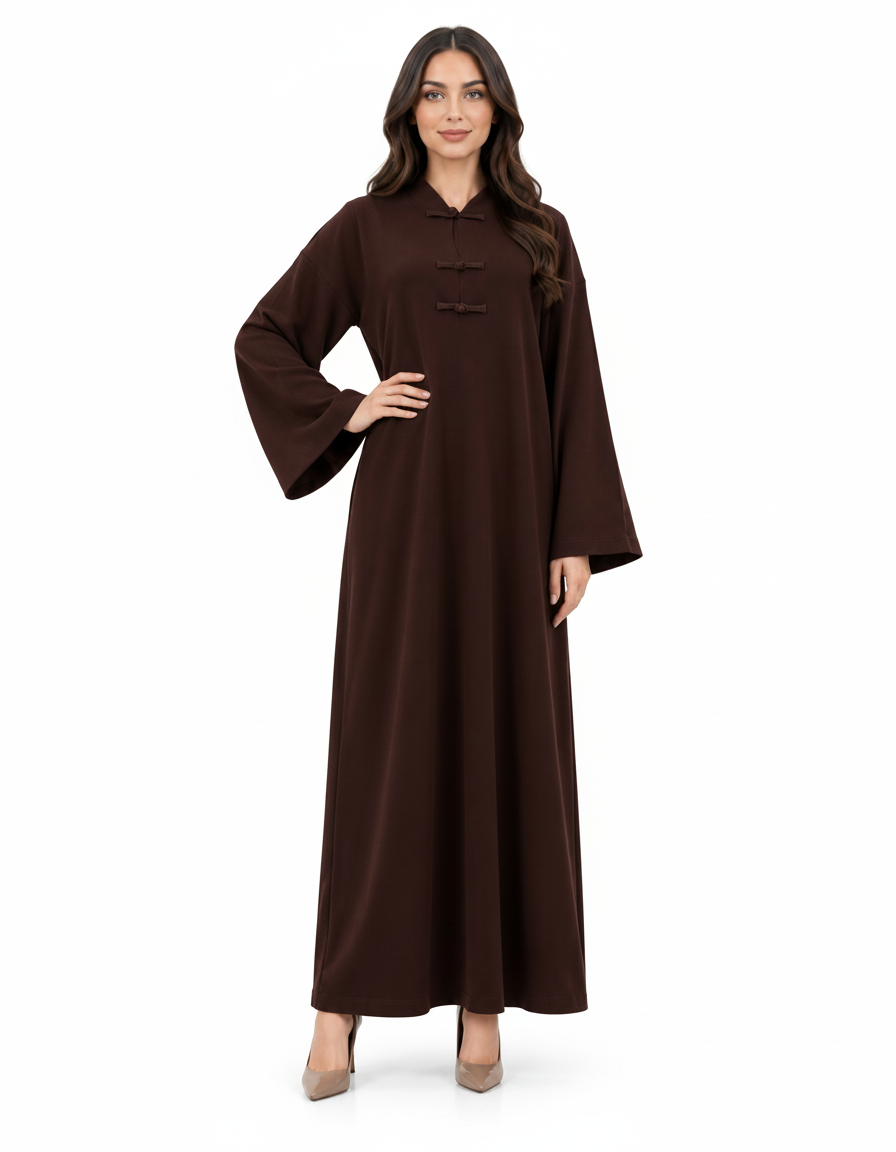 Farha Viscose Maxi Dress – Long Sleeve  Elora