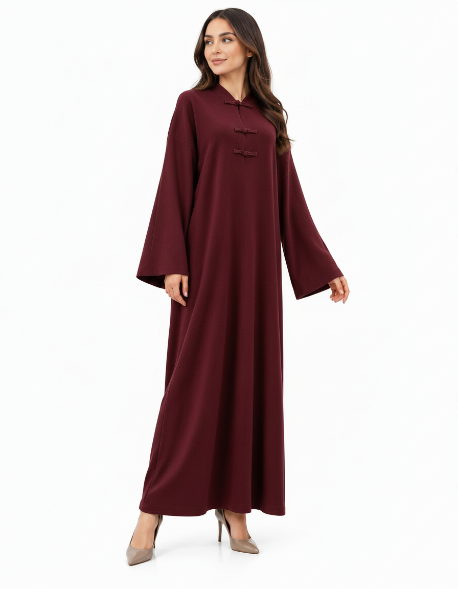 Farha Viscose Maxi Dress – Long Sleeve  Elora