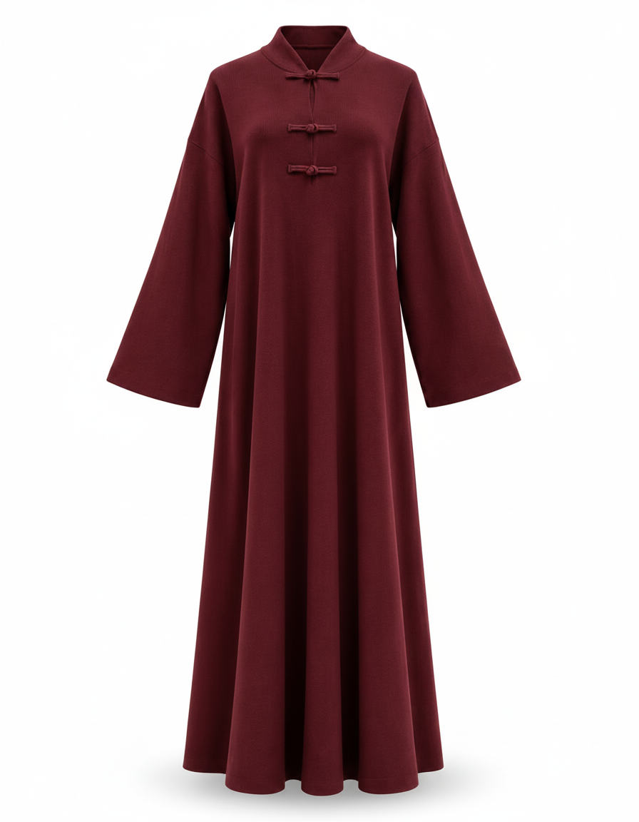 Farha Viscose Maxi Dress – Long Sleeve  Elora