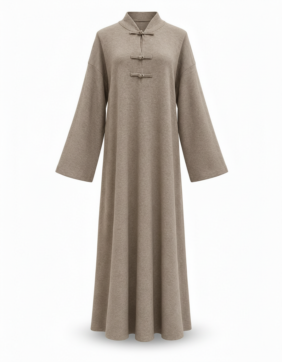 Farha Viscose Maxi Dress – Long Sleeve  Elora