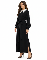 Ferial Viscose Midi Dress – Pull-On Long Sleeve  Elora