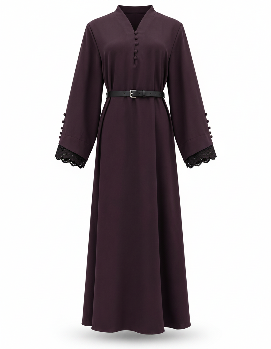 Khloud Everyday Maxi Dress – Button-Front V-Neck  Elora