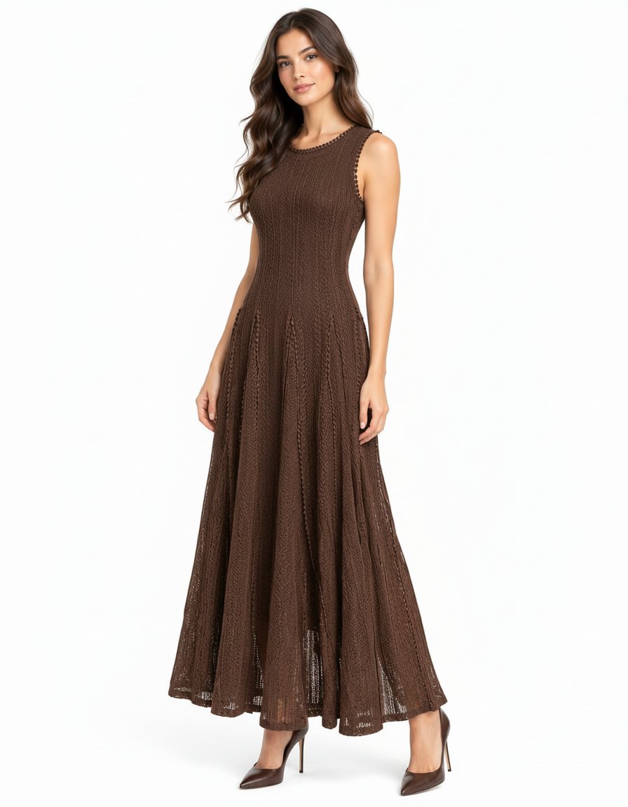 Amaal Knitted Dress – Slim Fit Sleeveless  Elora