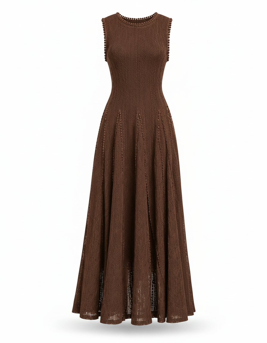 Amaal Knitted Dress – Slim Fit Sleeveless  Elora
