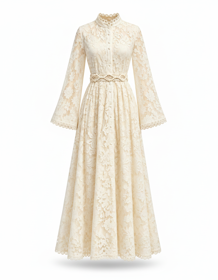 Izdihar Floral Dress – Button-Front Long Sleeve  Elora