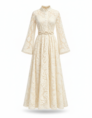 Izdihar Floral Dress – Button-Front Long Sleeve  Elora