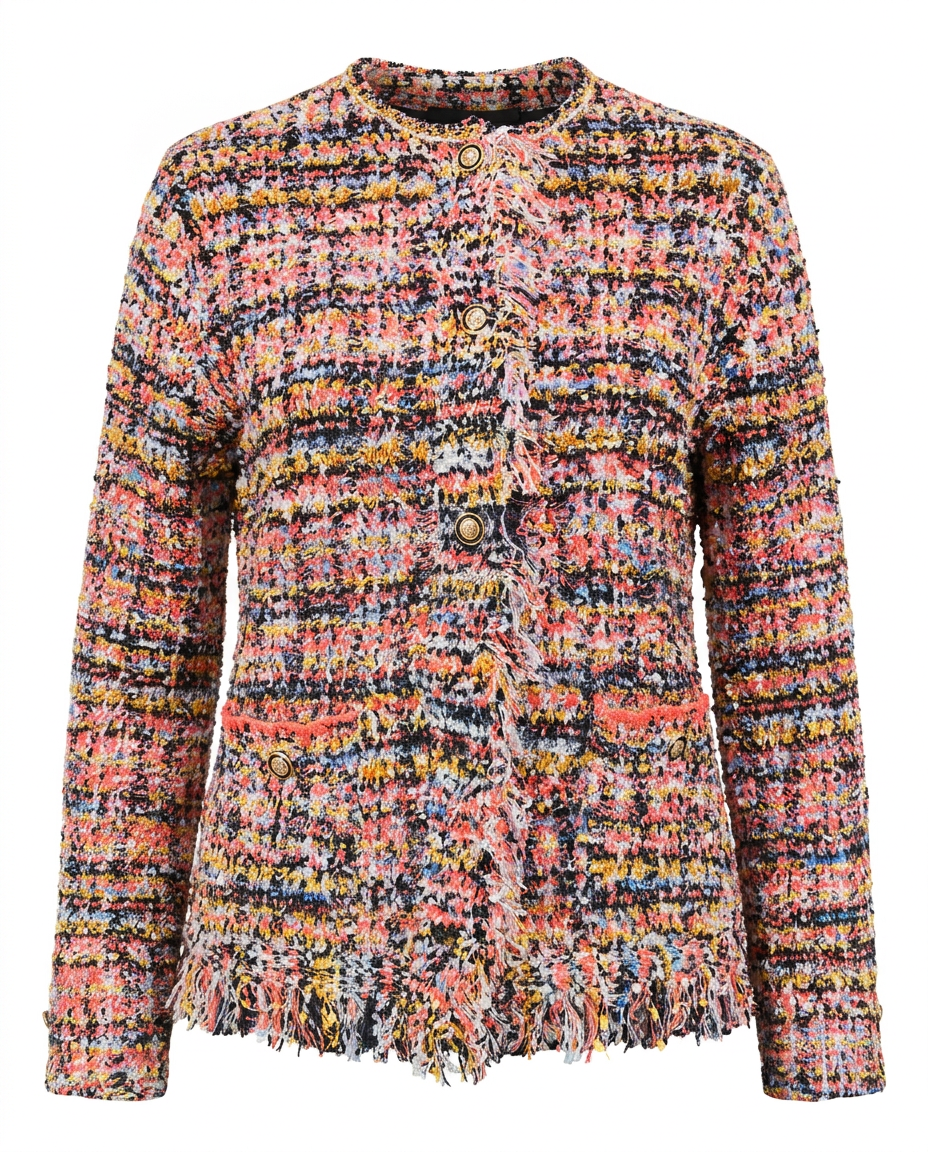 Lamya Striped Blazer – Button-Front Long Sleeve  Elora