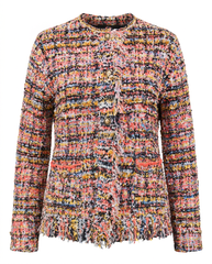 Lamya Striped Blazer – Button-Front Long Sleeve  Elora
