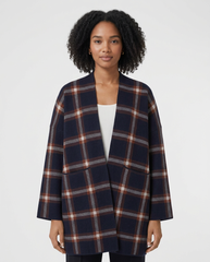 Tuqa Plaid Midi Cardigan – Pull-On Long Sleeve  Elora