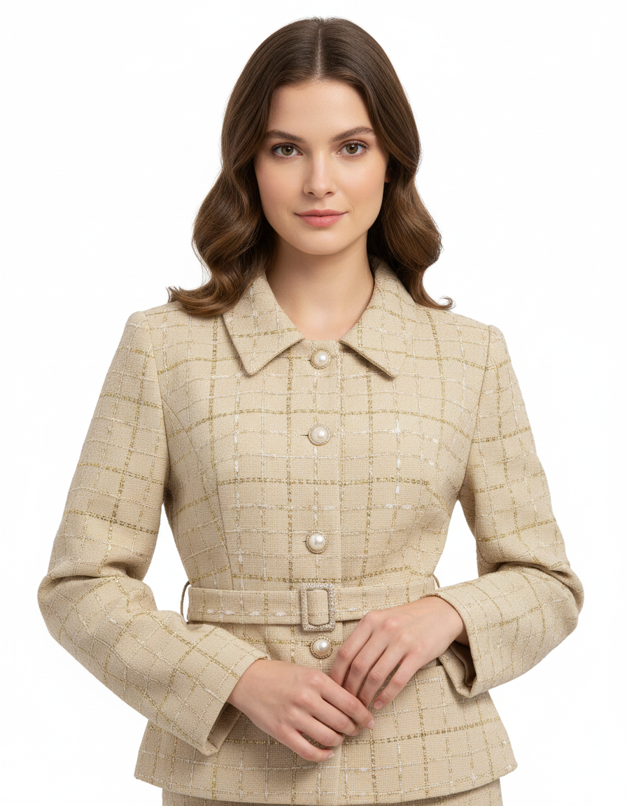 Hayat Elegant Midi Jacket – Button-Front Long Sleeve