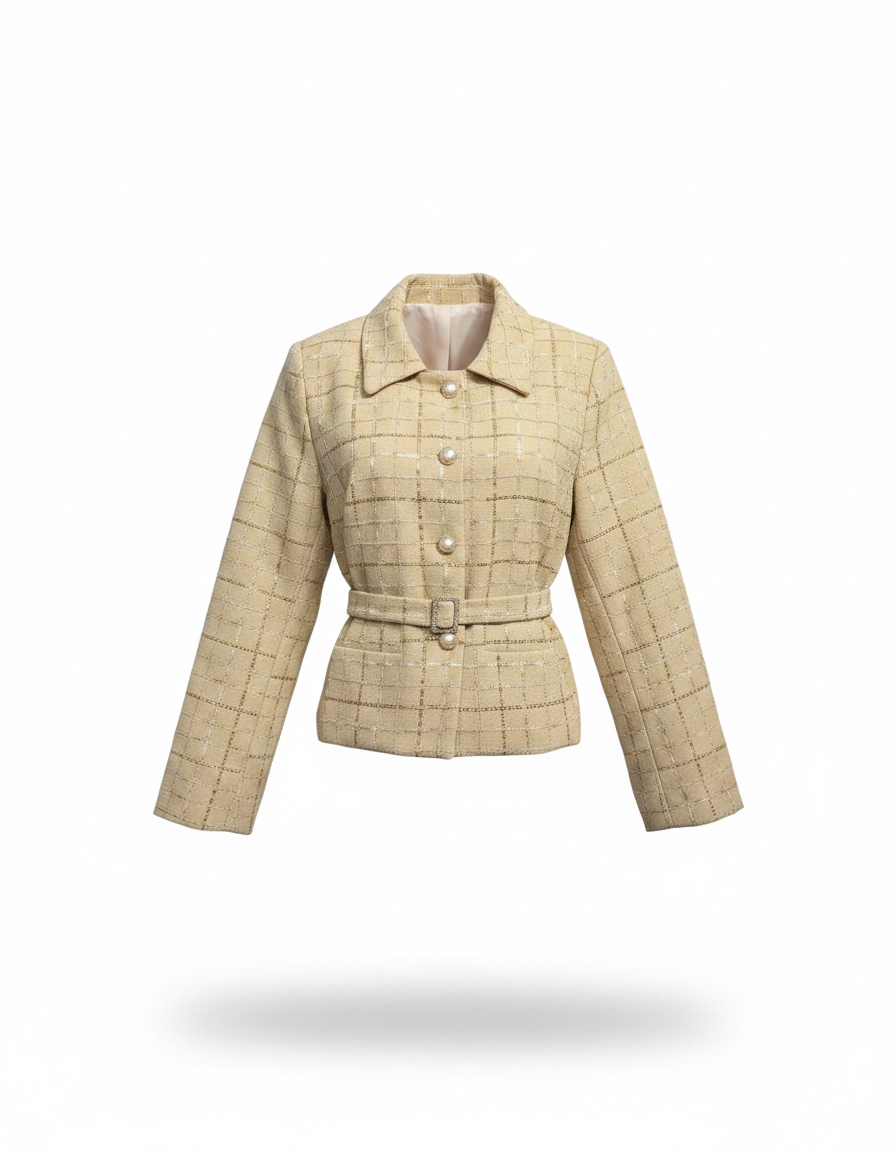Hayat Elegant Midi Jacket – Button-Front Long Sleeve