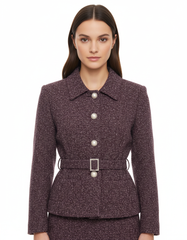جاكيت هدى ميدي أنيق – بأزرار أمامية وأكمام طويلة
