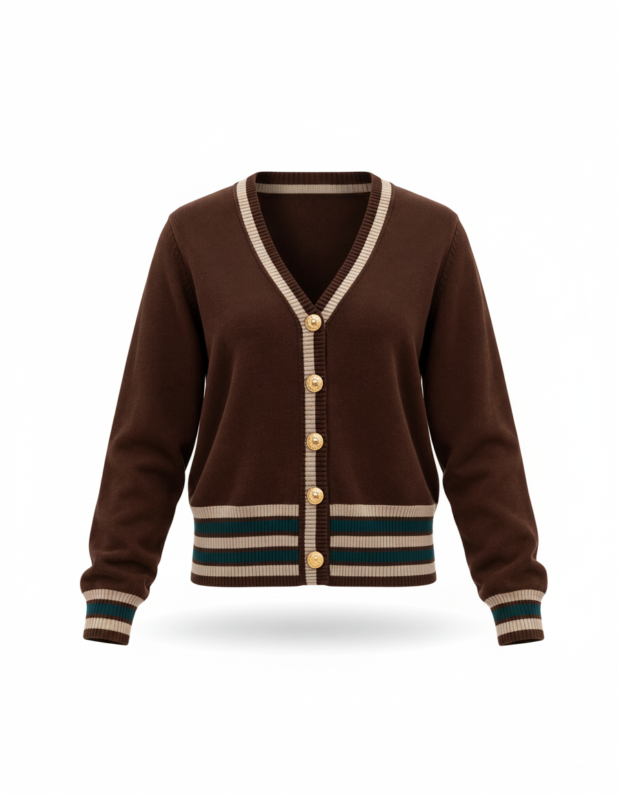Inas Viscose Cropped Jacket – Button-Front V-Neck  Elora
