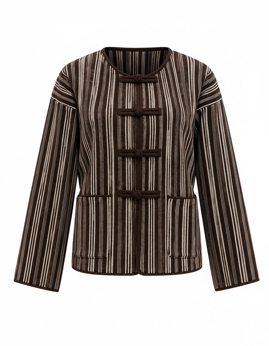 Raneem Plaid Jacket – Boat Neck  Elora