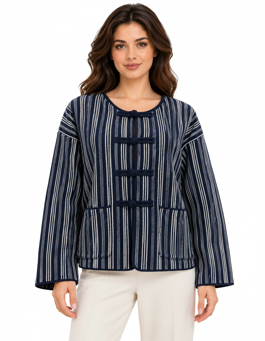 Raneem Plaid Jacket – Boat Neck  Elora