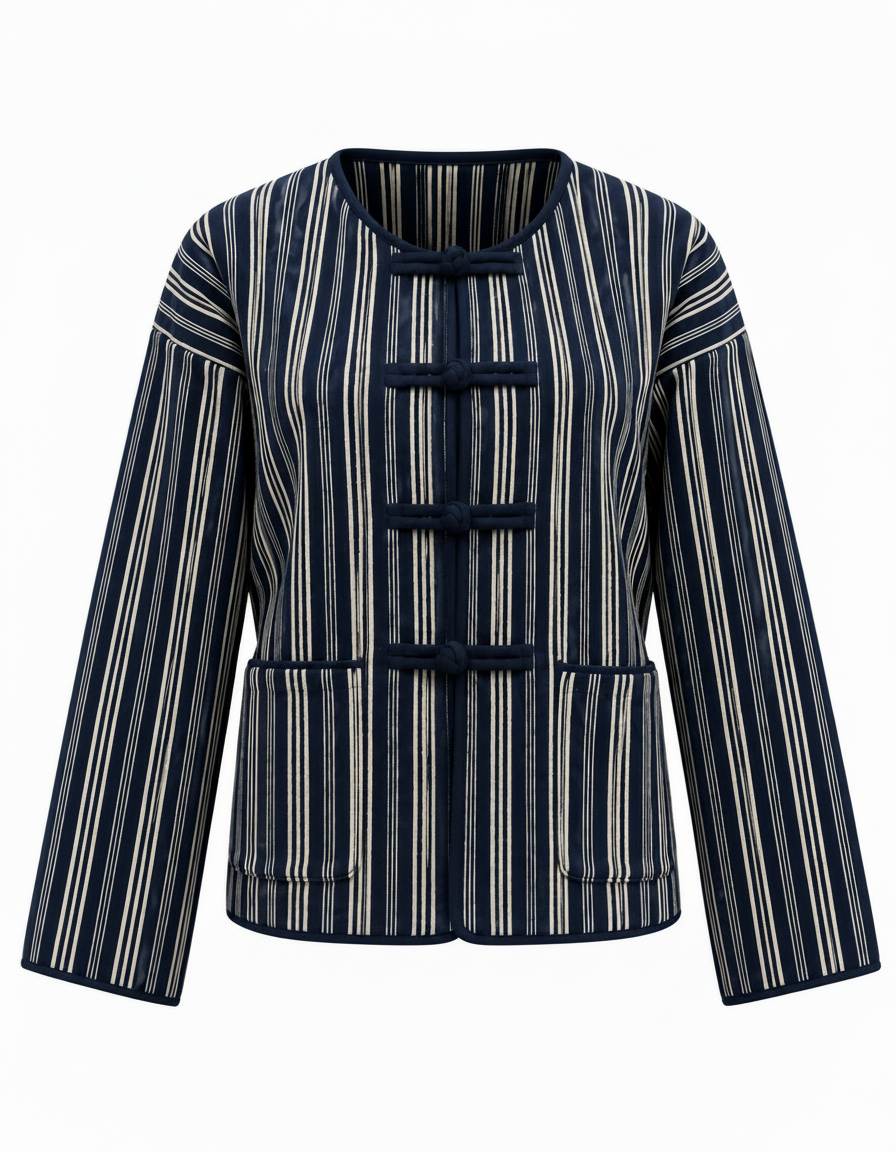 Raneem Plaid Jacket – Boat Neck  Elora