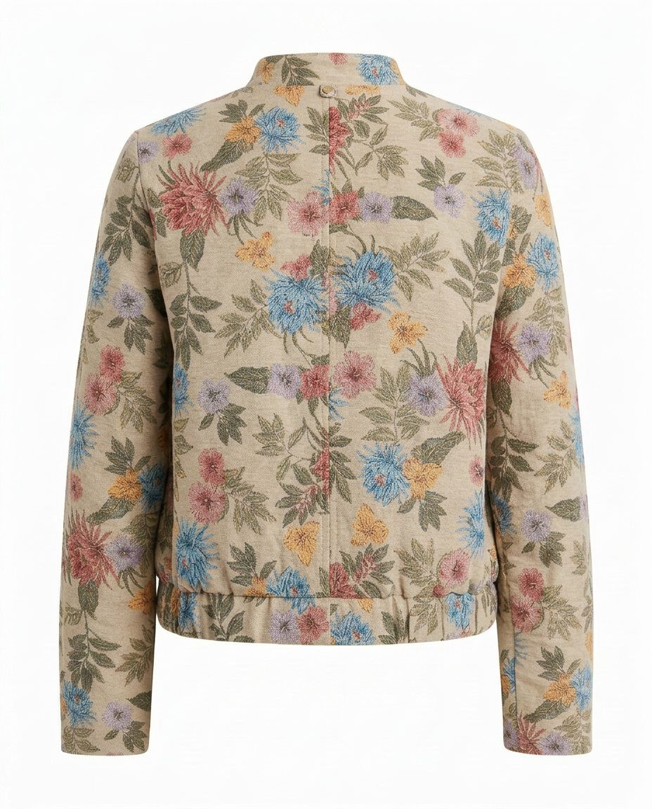 Razan Floral Jacket – Button-Front Long Sleeve  Elora