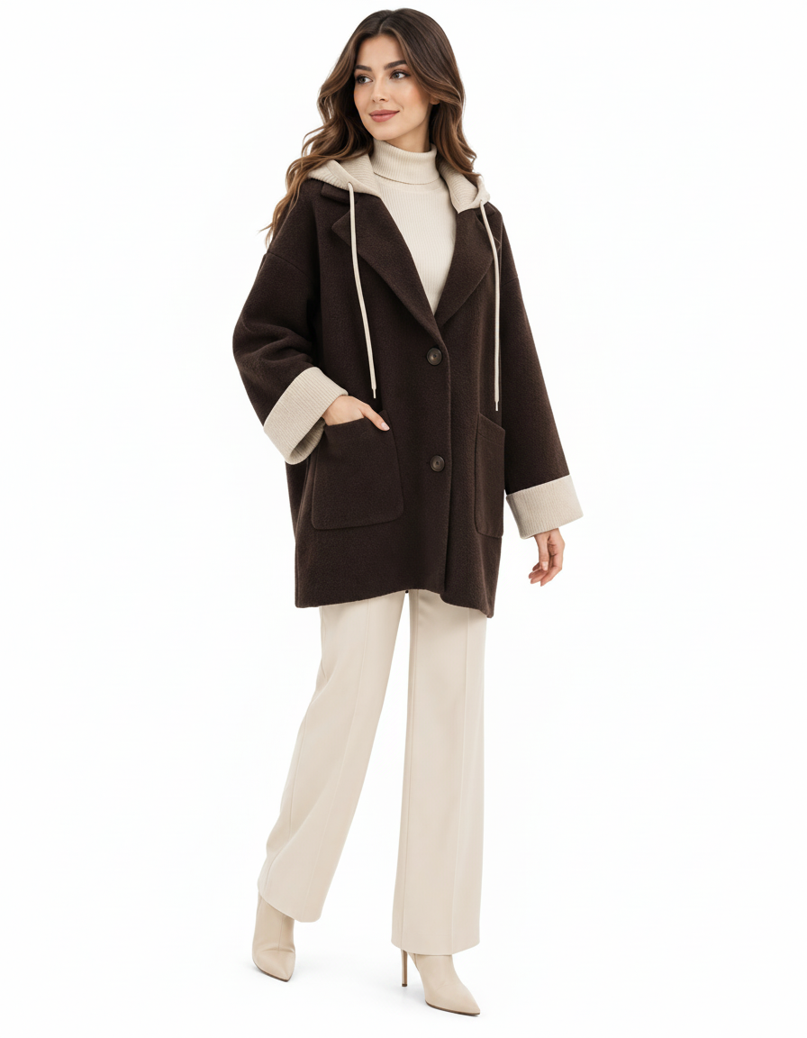 Salsabil Everyday Midi Jacket – Button-Front V-Neck  Elora