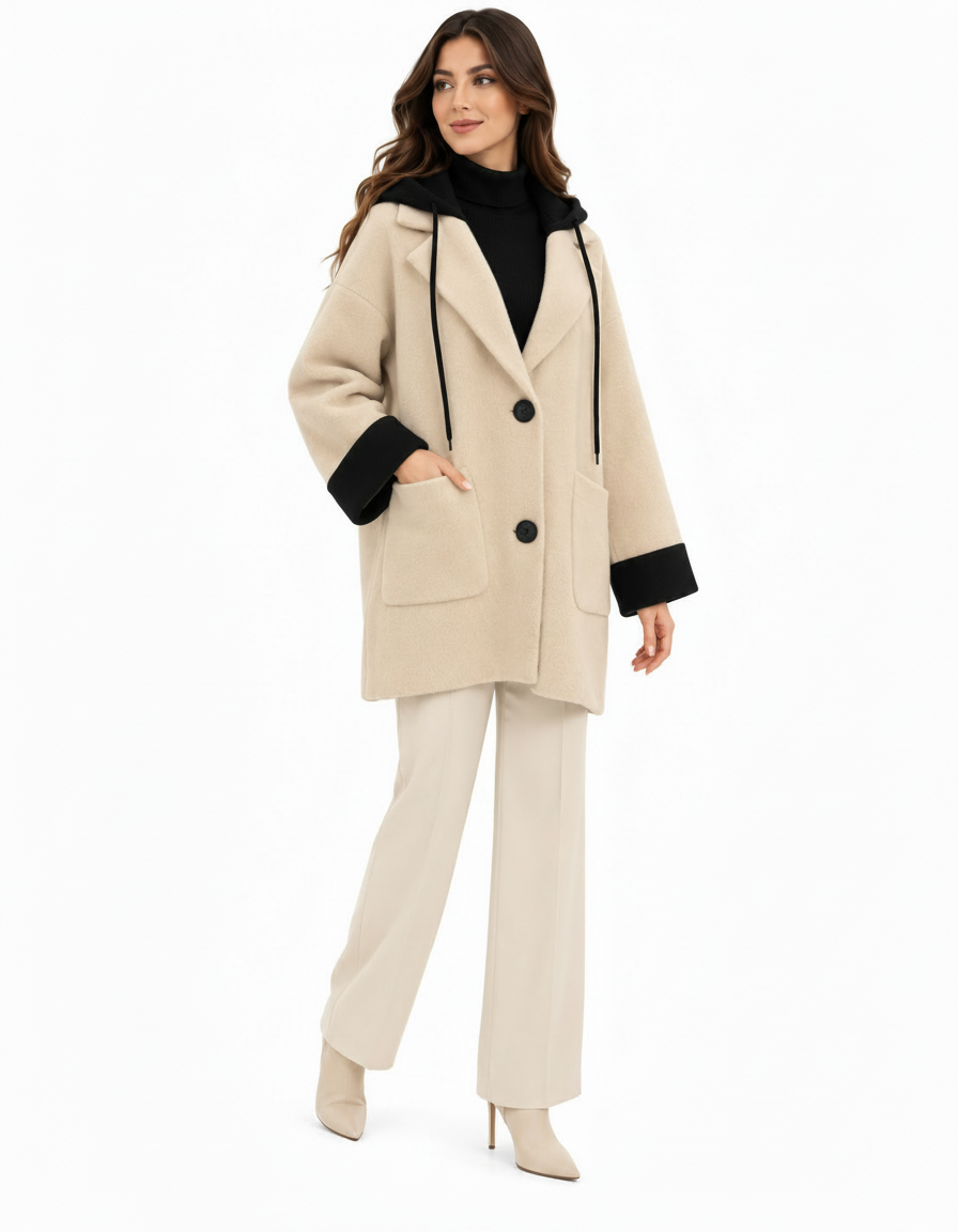 Salsabil Everyday Midi Jacket – Button-Front V-Neck  Elora