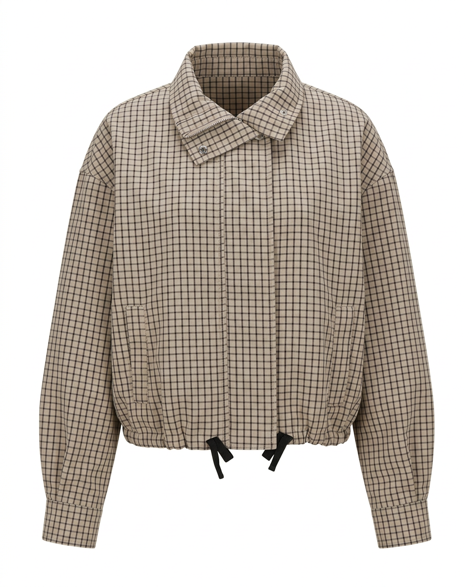 Zainab Plaid Jacket – High Neck  Elora