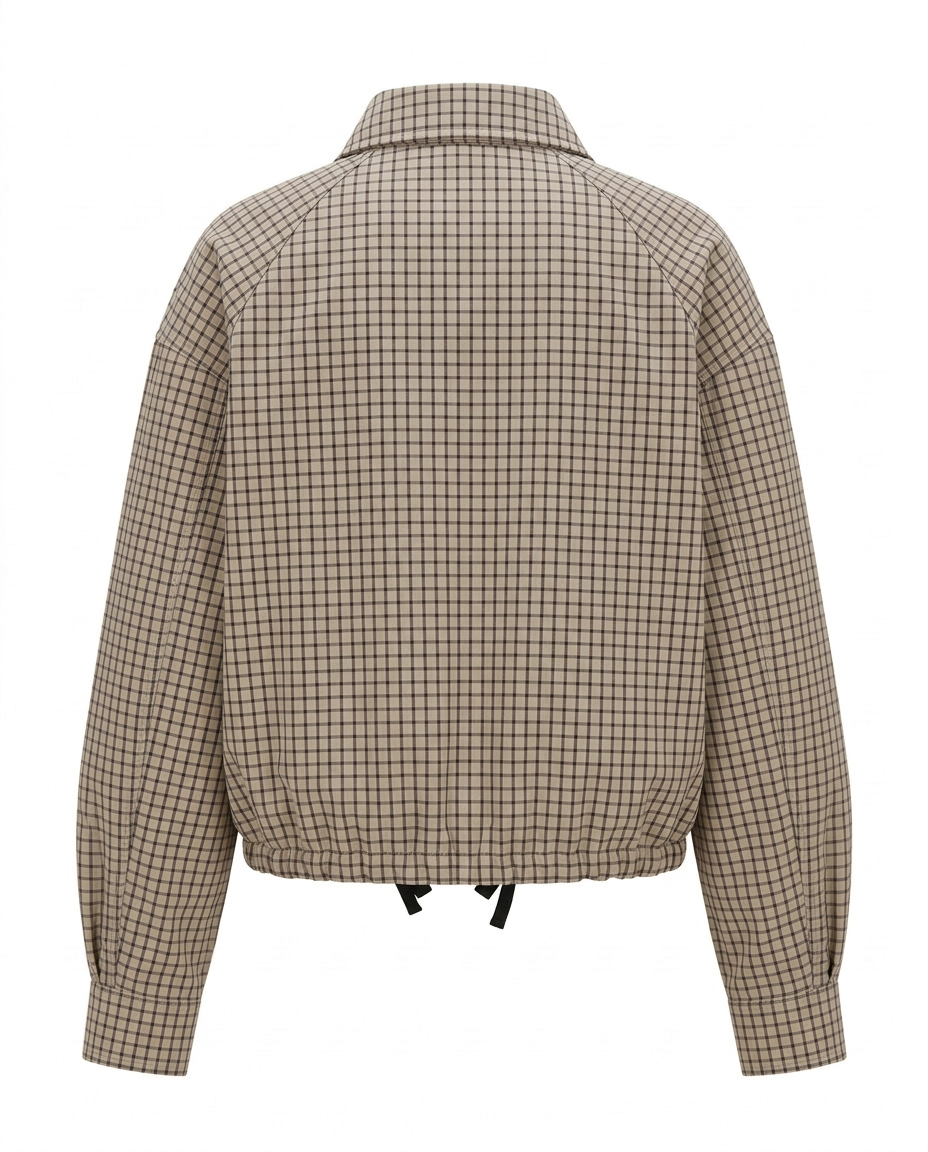 Zainab Plaid Jacket – High Neck  Elora