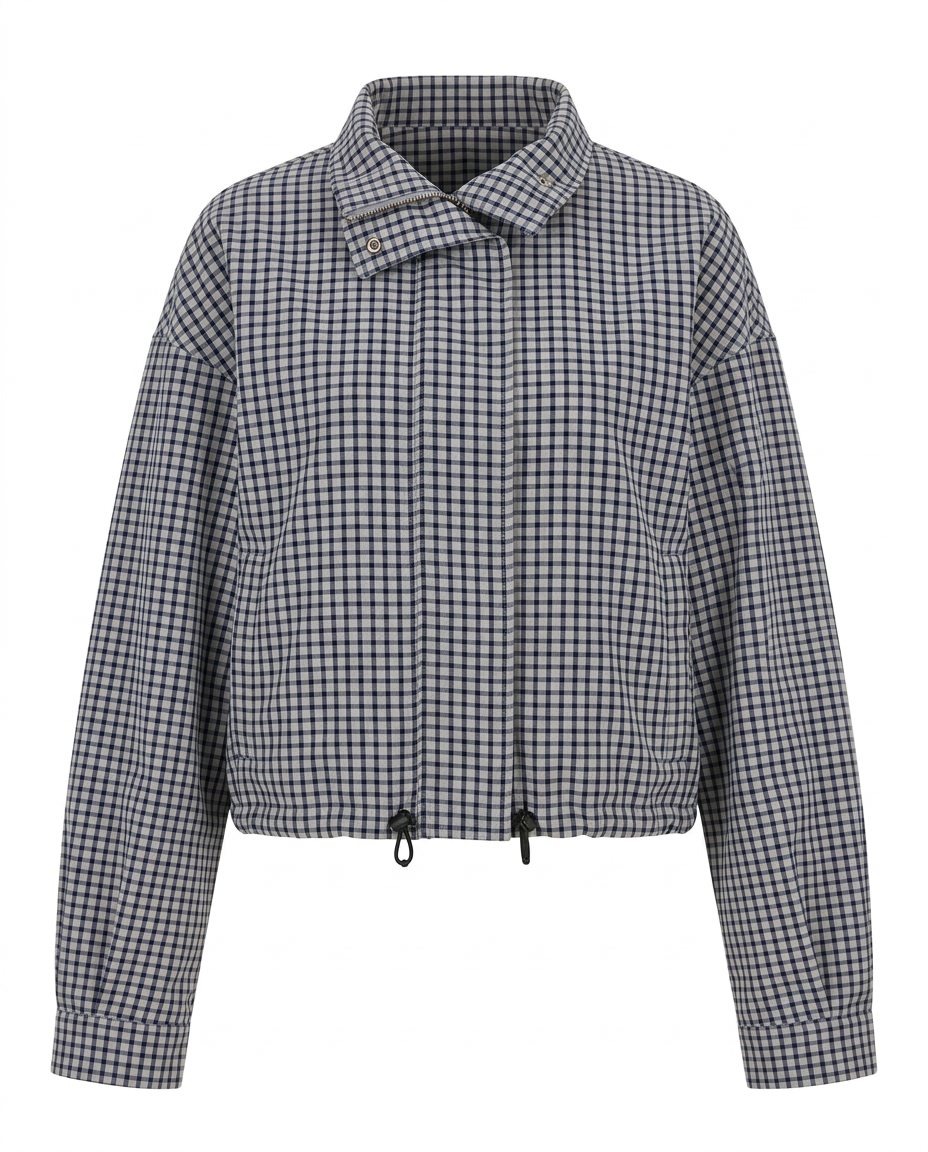 Zainab Plaid Jacket – High Neck  Elora