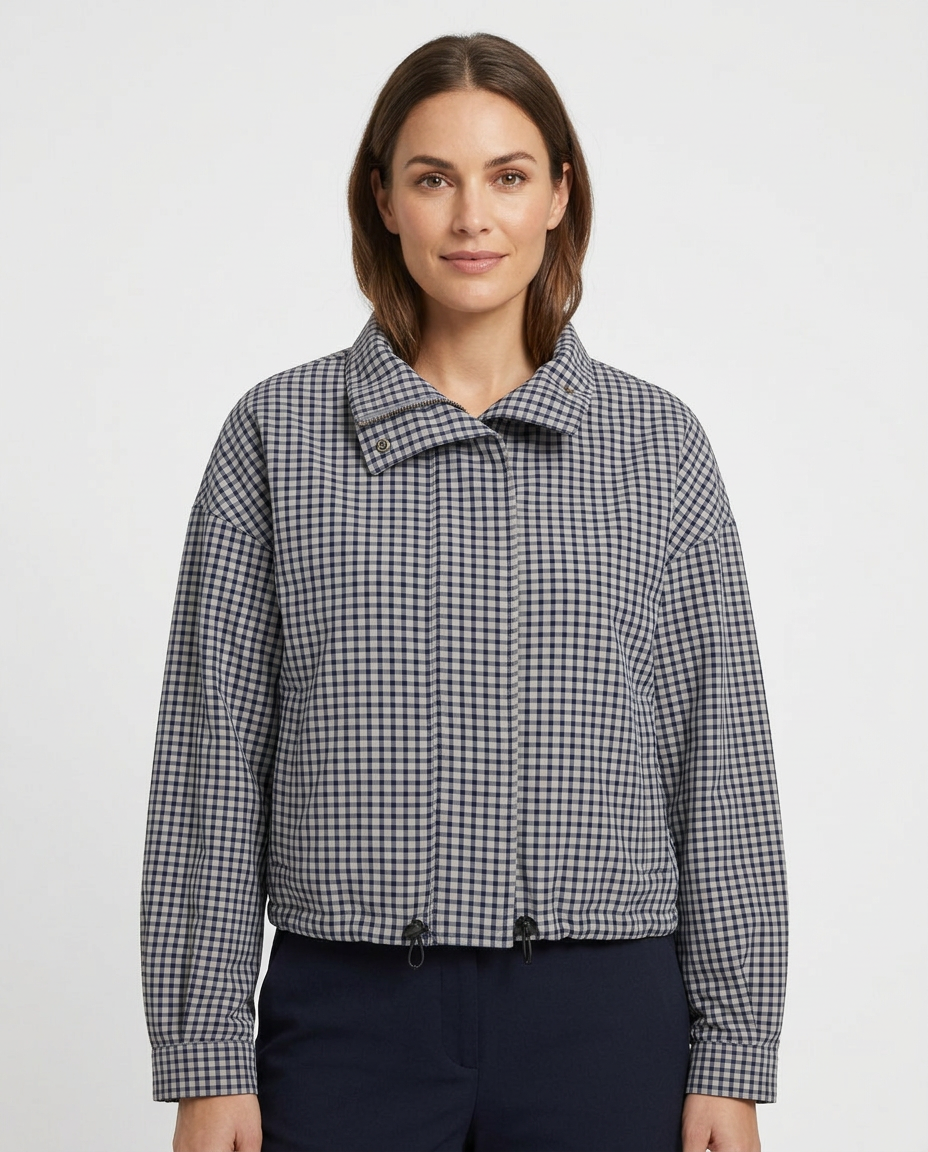 Zainab Plaid Jacket – High Neck  Elora