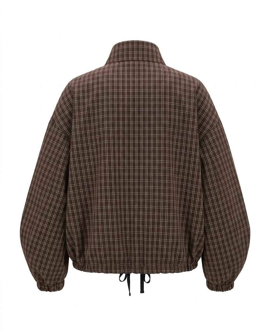 Zainab Plaid Jacket – High Neck  Elora