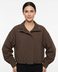 Zainab Plaid Jacket – High Neck  Elora