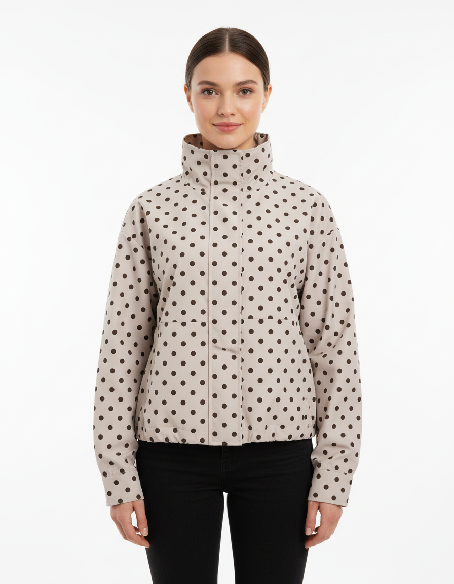 Zeenat Polka Dot Jacket – High Neck  Elora