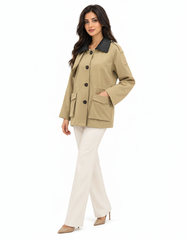 Mai Everyday Maxi Jacket – Button-Front Collared  Elora