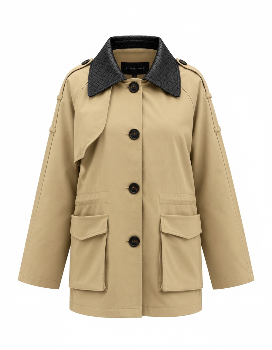 Mai Everyday Maxi Jacket – Button-Front Collared  Elora