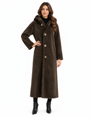 Nagham Everyday Midi Jacket – Button-Front Hooded  Elora