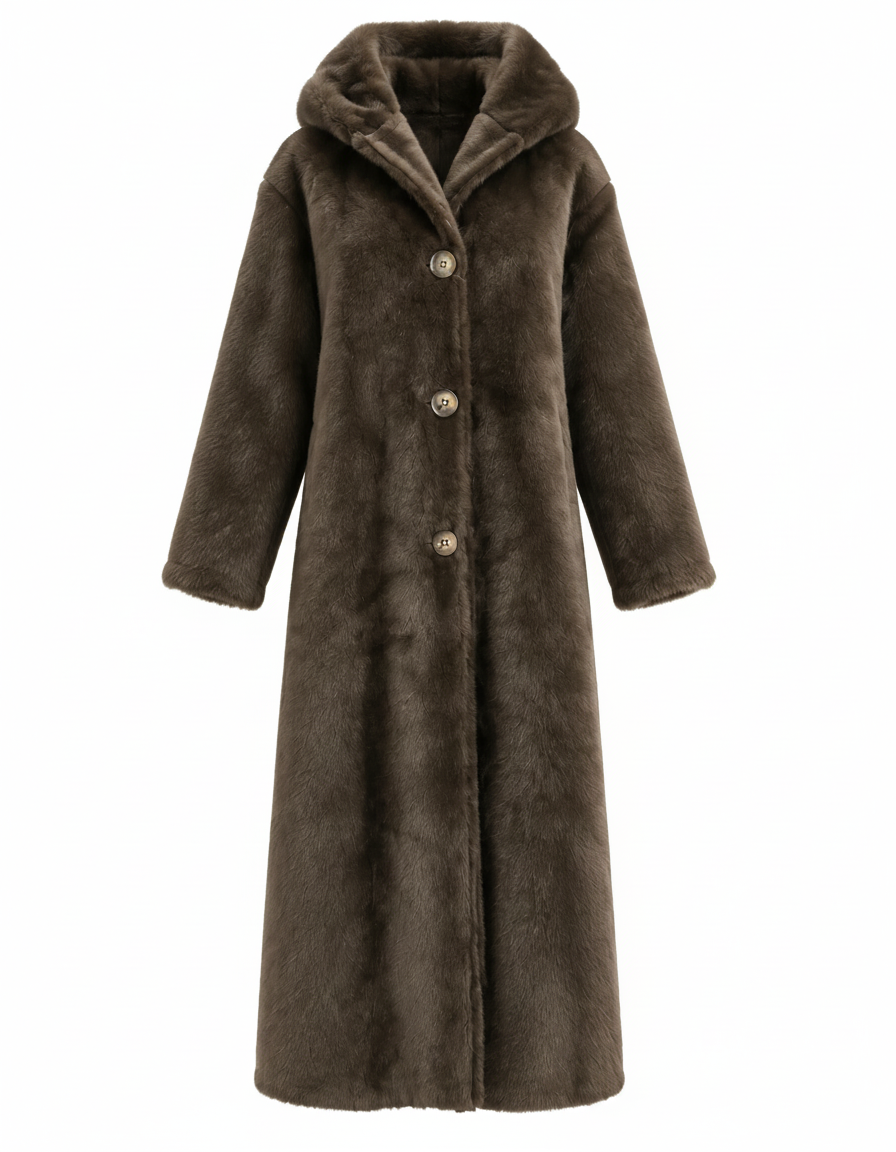 Nagham Everyday Midi Jacket – Button-Front Hooded  Elora