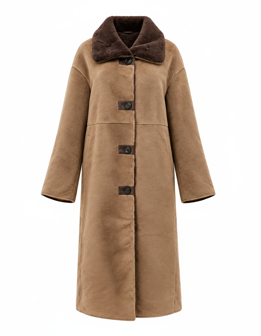 Nahed Everyday Maxi Jacket – Button-Front High Neck  Elora