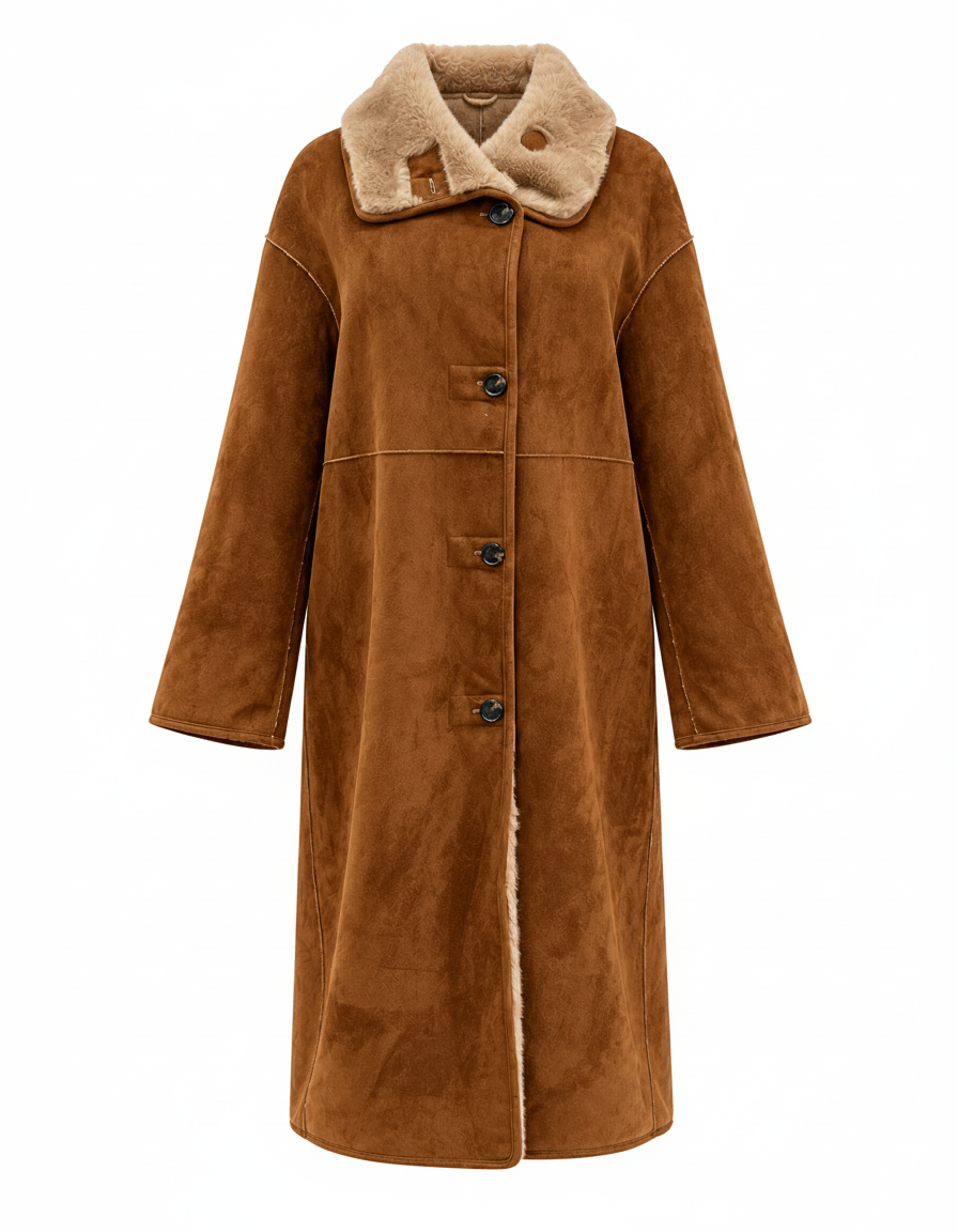 Nahed Everyday Maxi Jacket – Button-Front High Neck  Elora