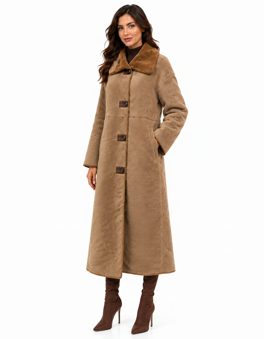 Nahed Everyday Maxi Jacket – Button-Front High Neck  Elora