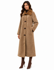 Nahed Everyday Maxi Jacket – Button-Front High Neck  Elora