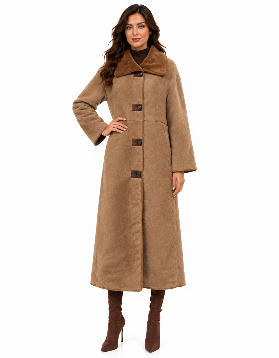 Nahed Everyday Maxi Jacket – Button-Front High Neck  Elora