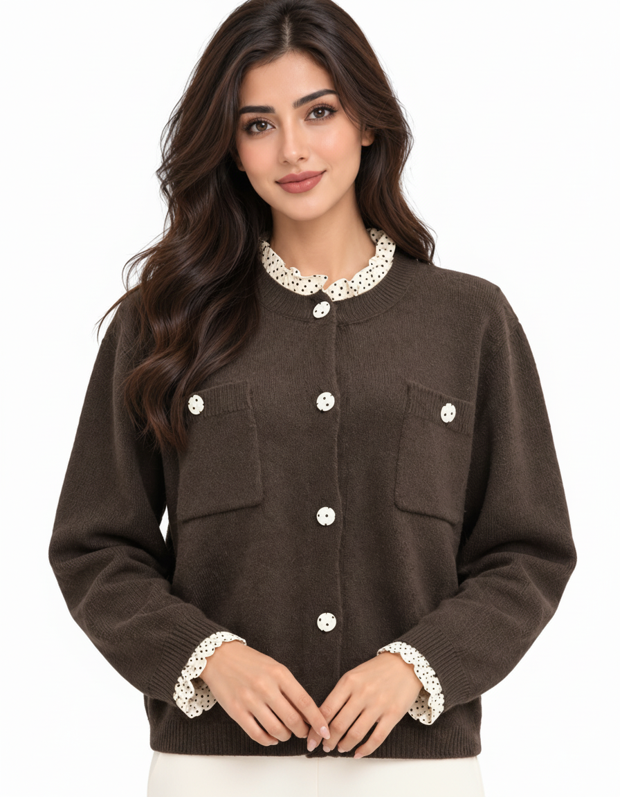 Ilham-Nour Viscose Jacket – Button-Front Long Sleeve  Elora