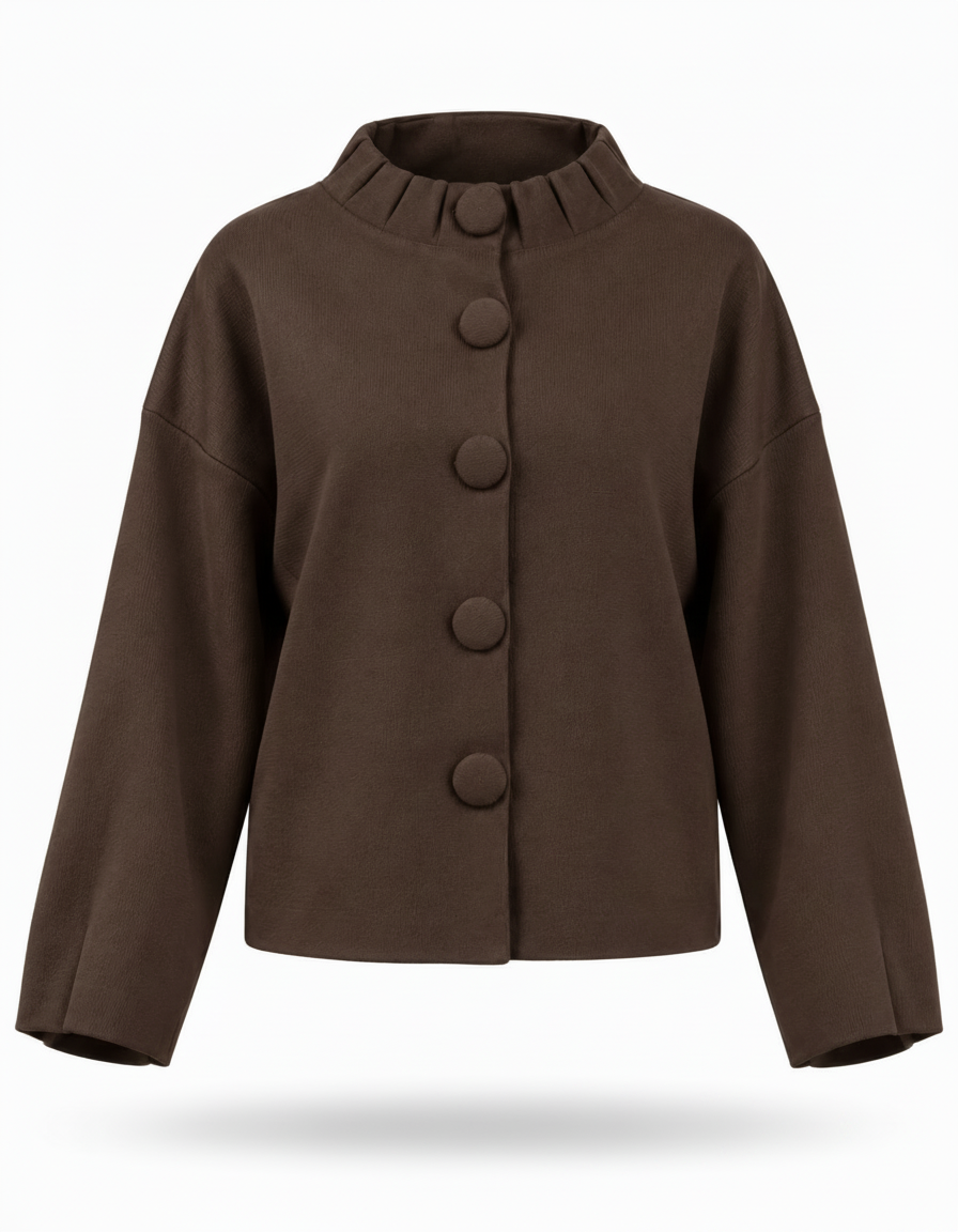 Inaam Viscose Jacket – Button-Front Long Sleeve  Elora